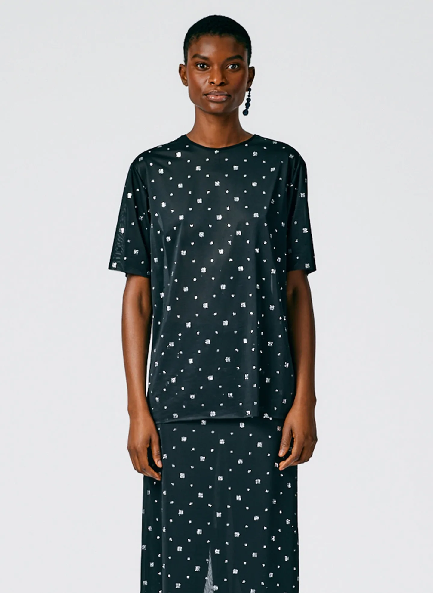 Sheer Metallic Speckle Easy T-Shirt sold by Tibi product image thumbnail 2