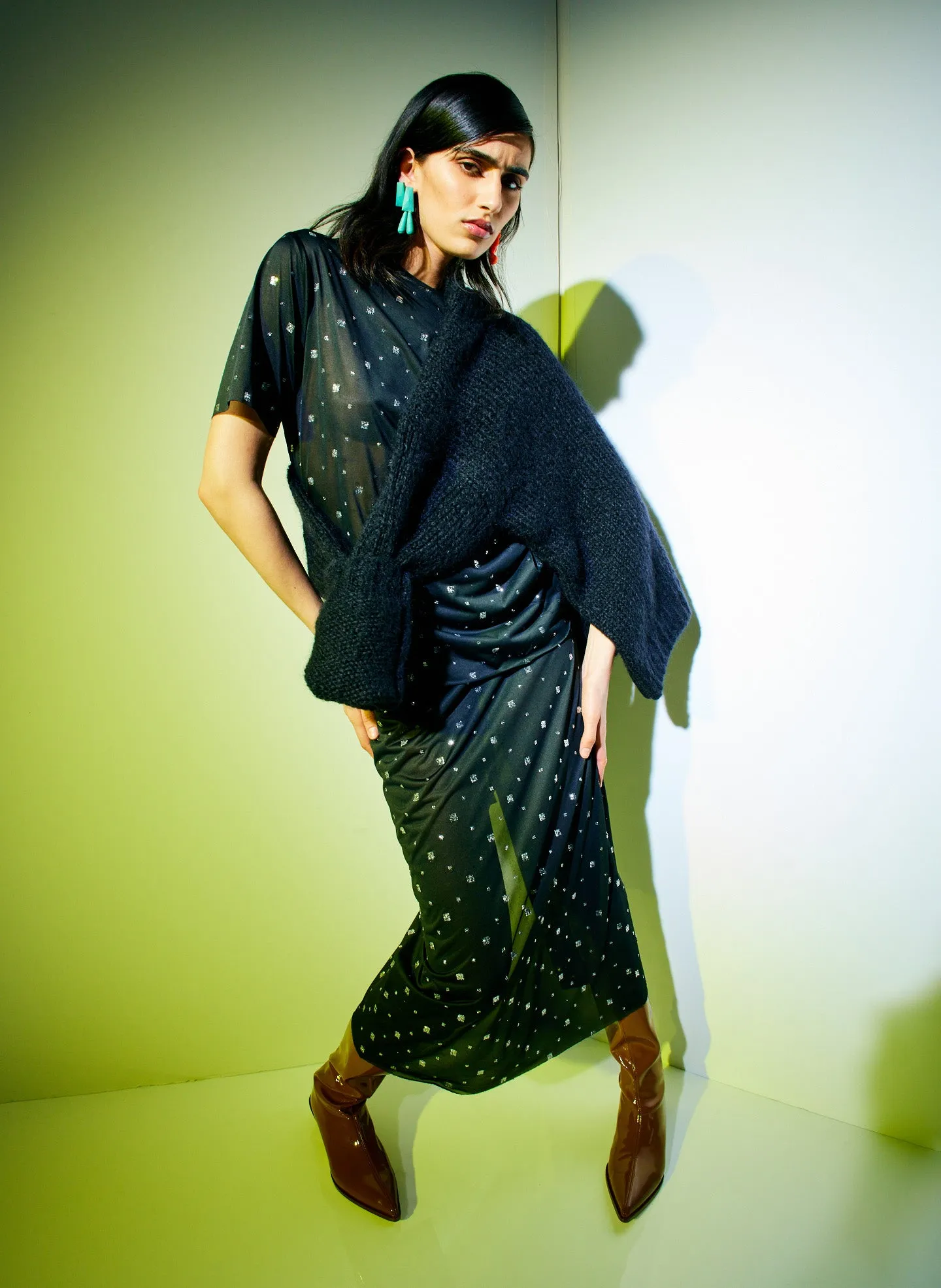 Sheer Metallic Speckle Easy T-Shirt sold by Tibi product image thumbnail 5