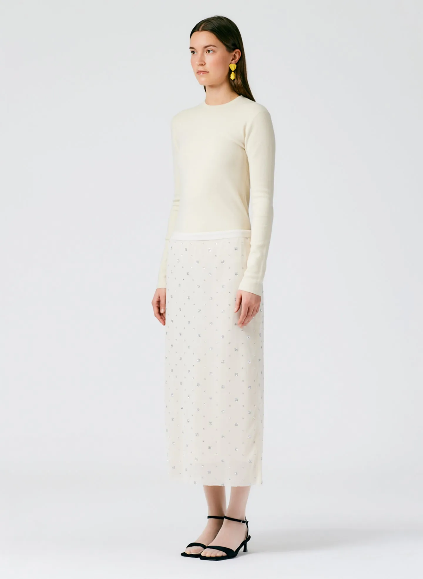 Sheer Metallic Speckle Pencil Skirt sold by Tibi product image thumbnail 3