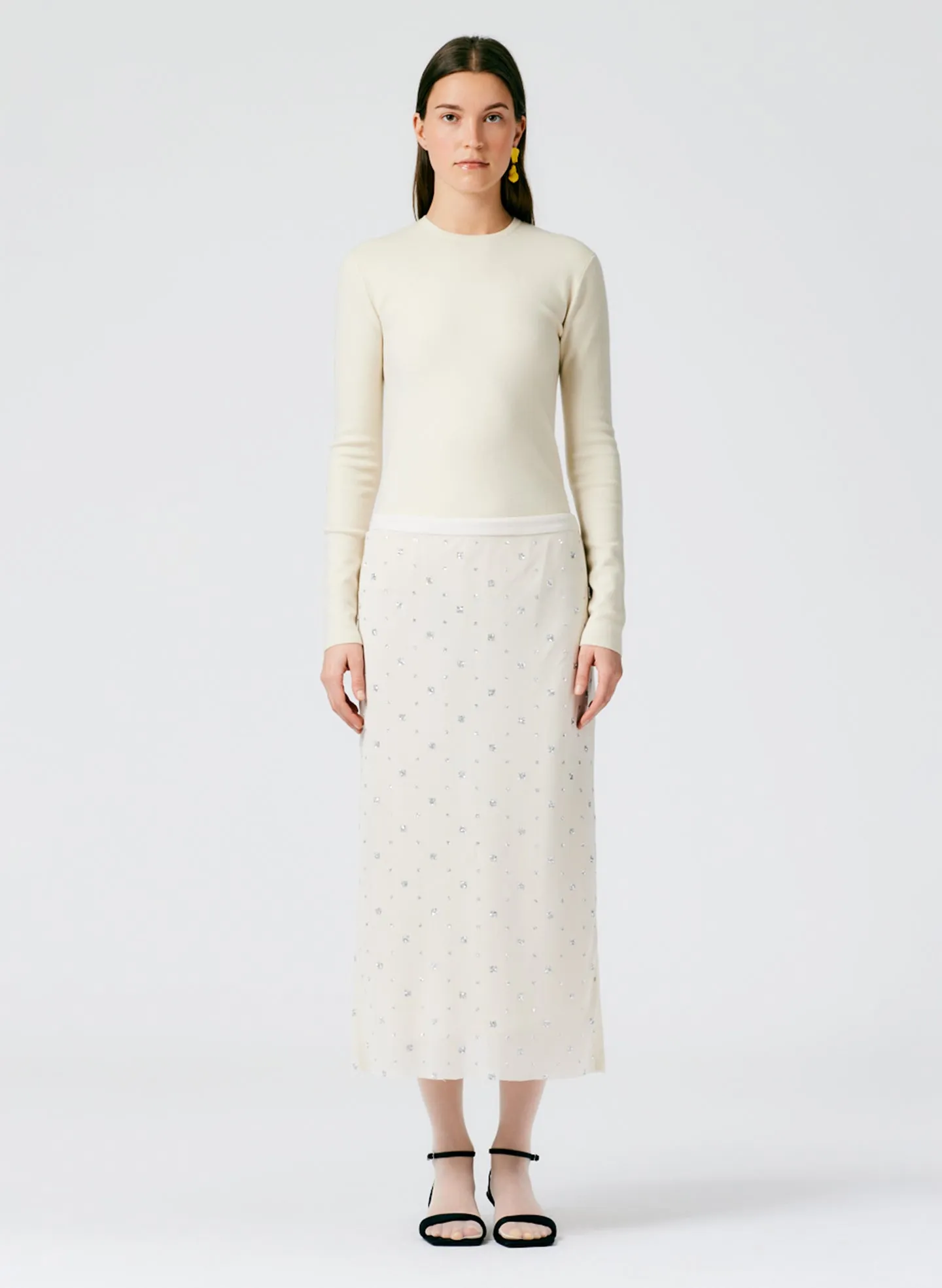 Sheer Metallic Speckle Pencil Skirt sold by Tibi product image thumbnail 2