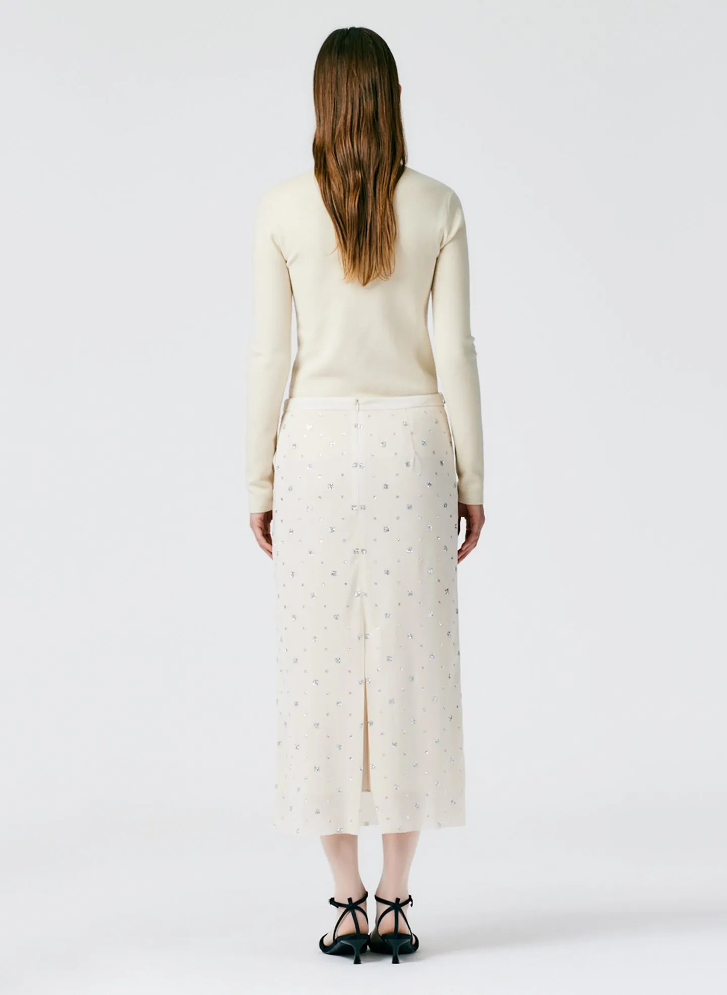 Sheer Metallic Speckle Pencil Skirt sold by Tibi product image thumbnail 4