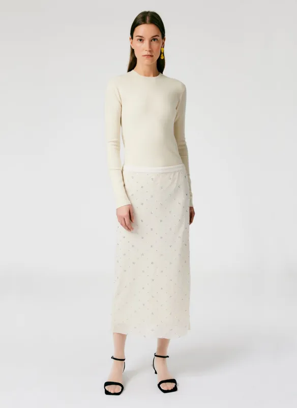 Sheer Metallic Speckle Pencil Skirt made by Tibi