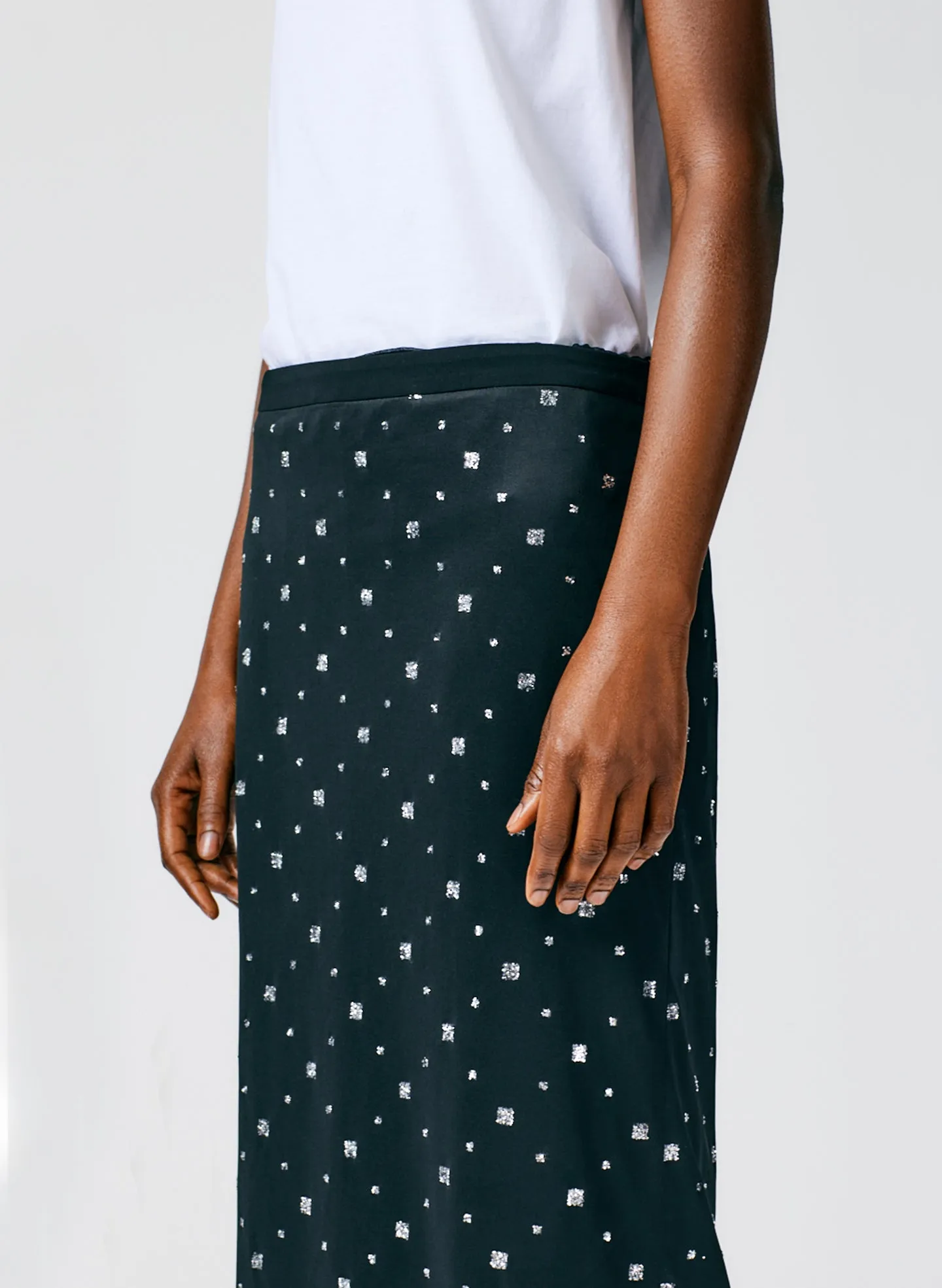 Sheer Metallic Speckle Pencil Skirt sold by Tibi product image thumbnail 4