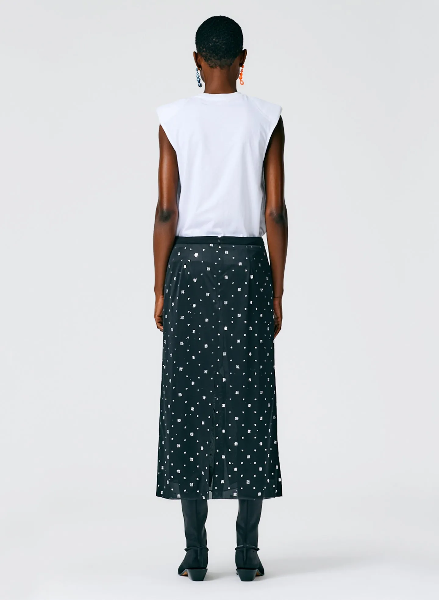 Sheer Metallic Speckle Pencil Skirt sold by Tibi product image thumbnail 5