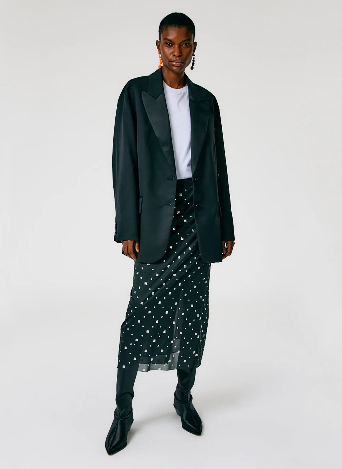 Sheer Metallic Speckle Pencil Skirt sold by Tibi