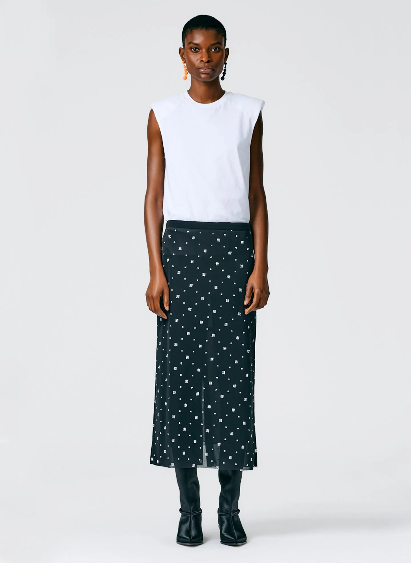 Sheer Metallic Speckle Pencil Skirt sold by Tibi product image thumbnail 2
