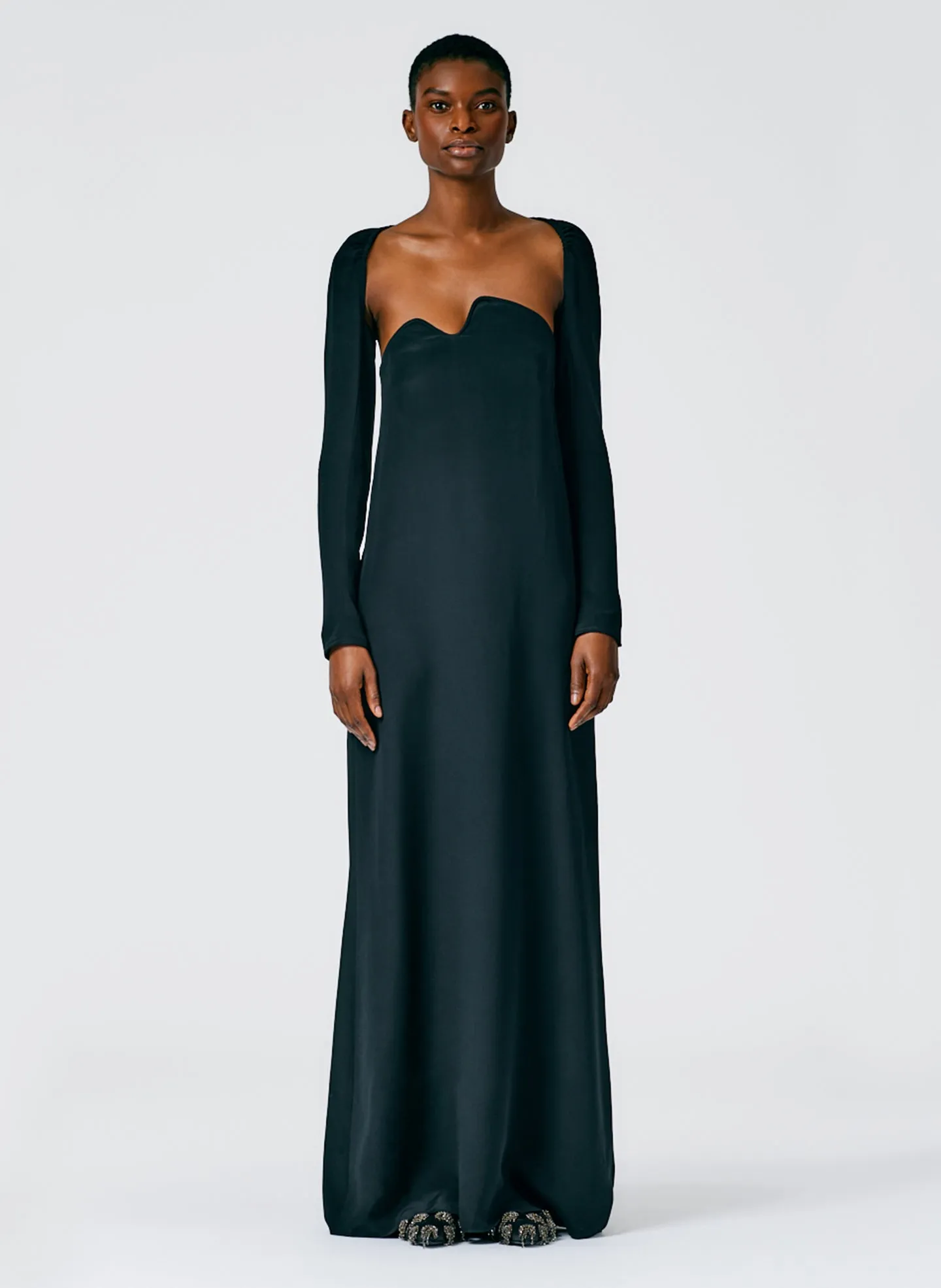 4-Ply Silk Squiggly Strapless Dress sold by Tibi product image thumbnail 3