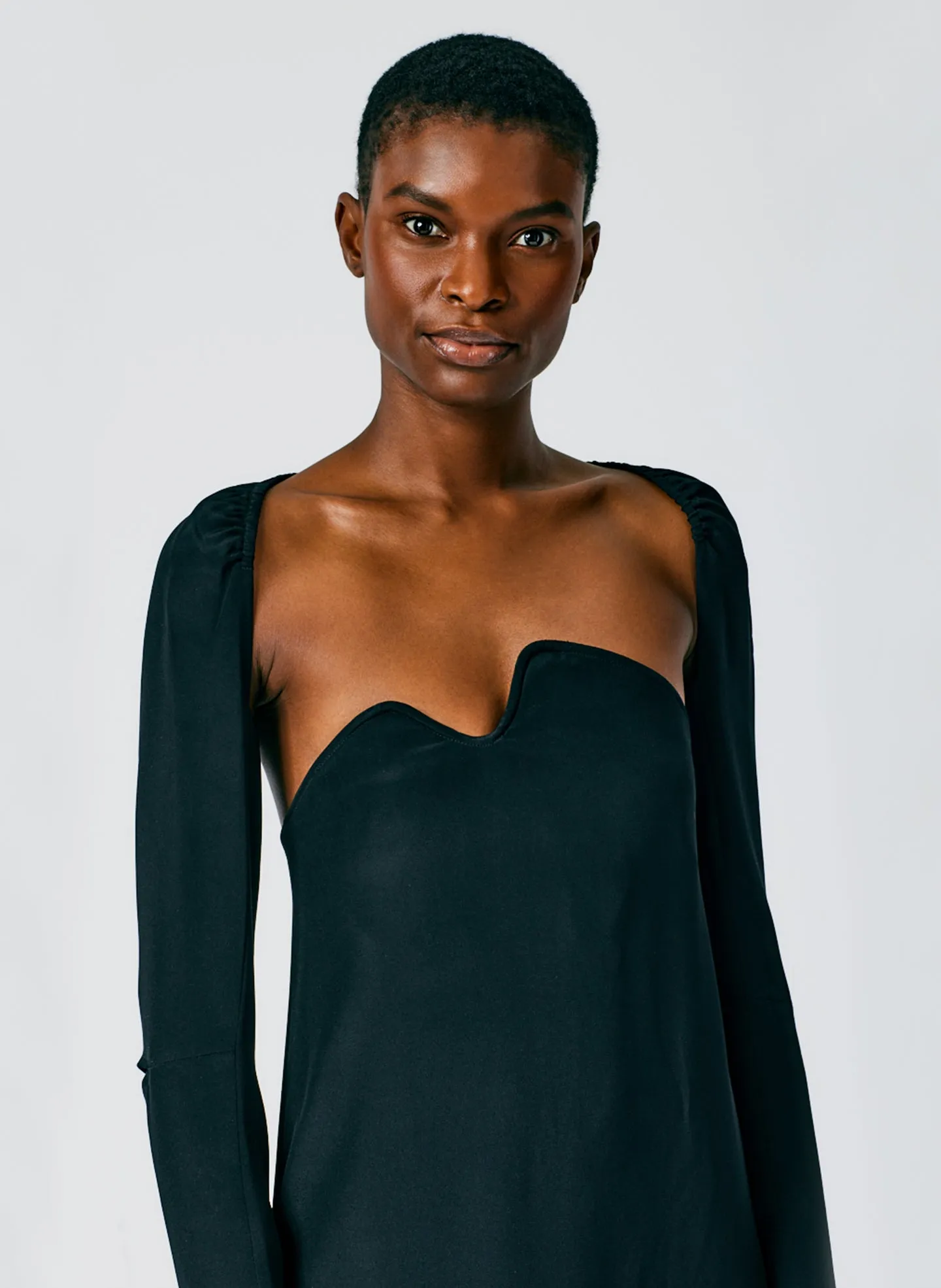 4-Ply Silk Squiggly Strapless Dress sold by Tibi product image thumbnail 5