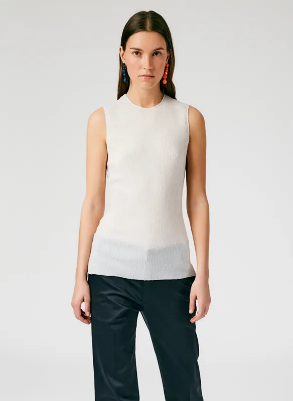 Sage Crinkle Lyocell Fitted Tank made by Tibi