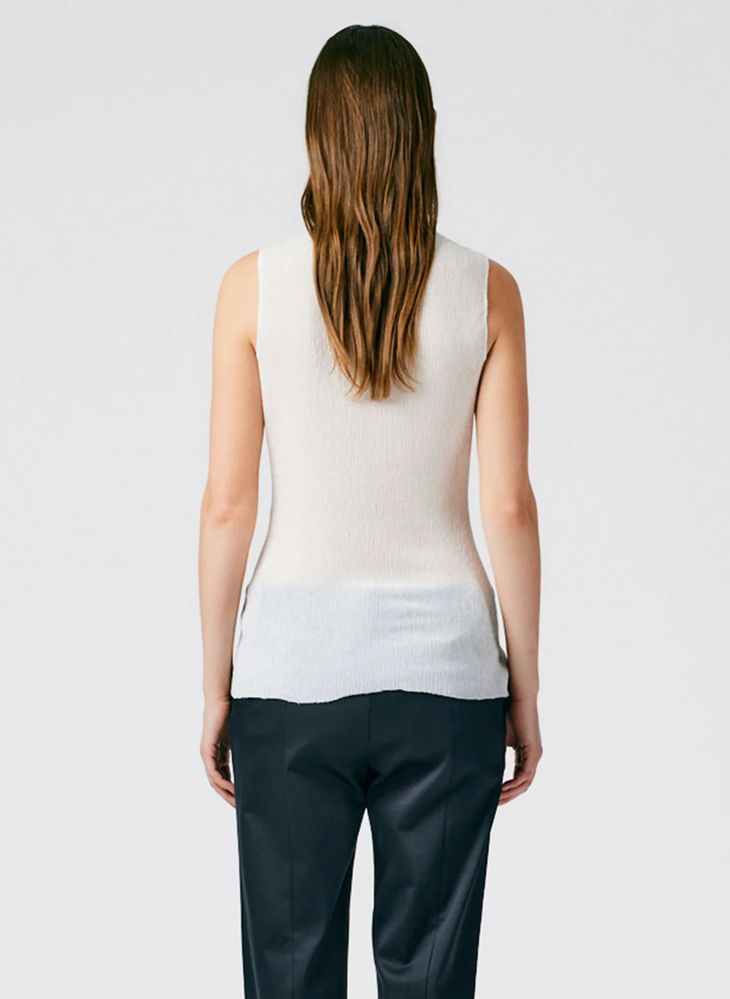 Sage Crinkle Lyocell Fitted Tank sold by Tibi product image thumbnail 4