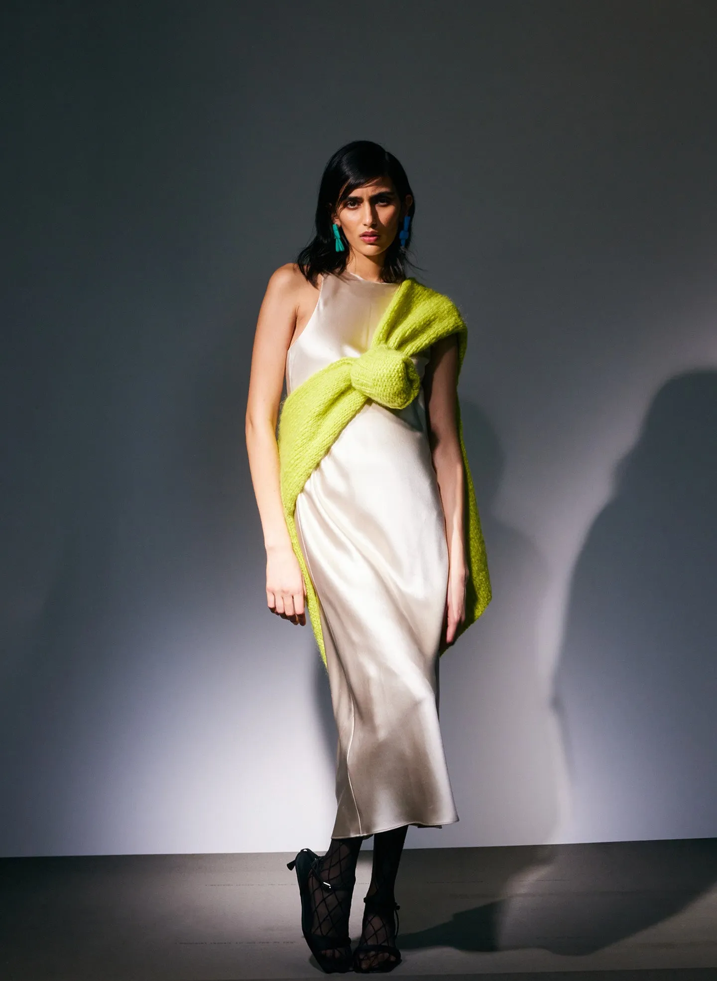 Heavy Satin Midi Bias Dress sold by Tibi product image thumbnail 5