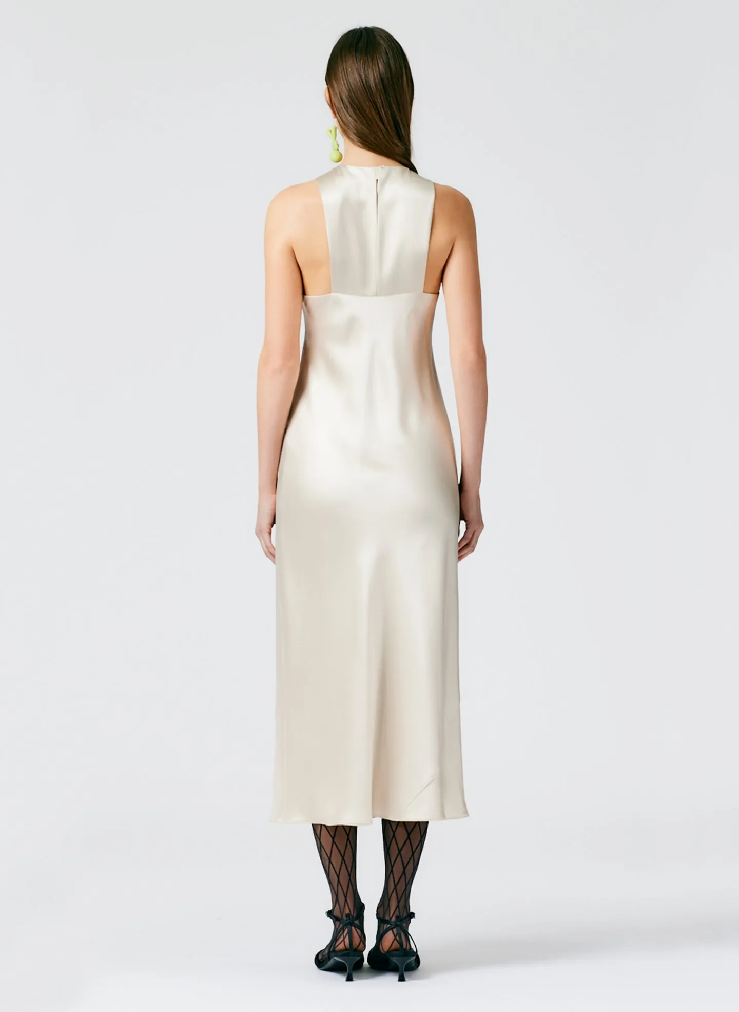 Heavy Satin Midi Bias Dress sold by Tibi product image thumbnail 4
