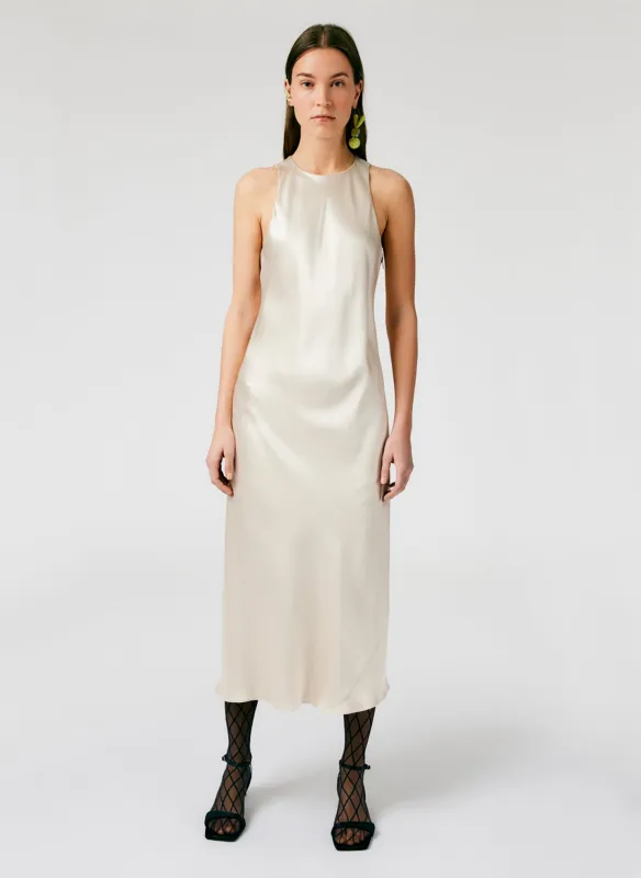 Heavy Satin Midi Bias Dress sold by Tibi
