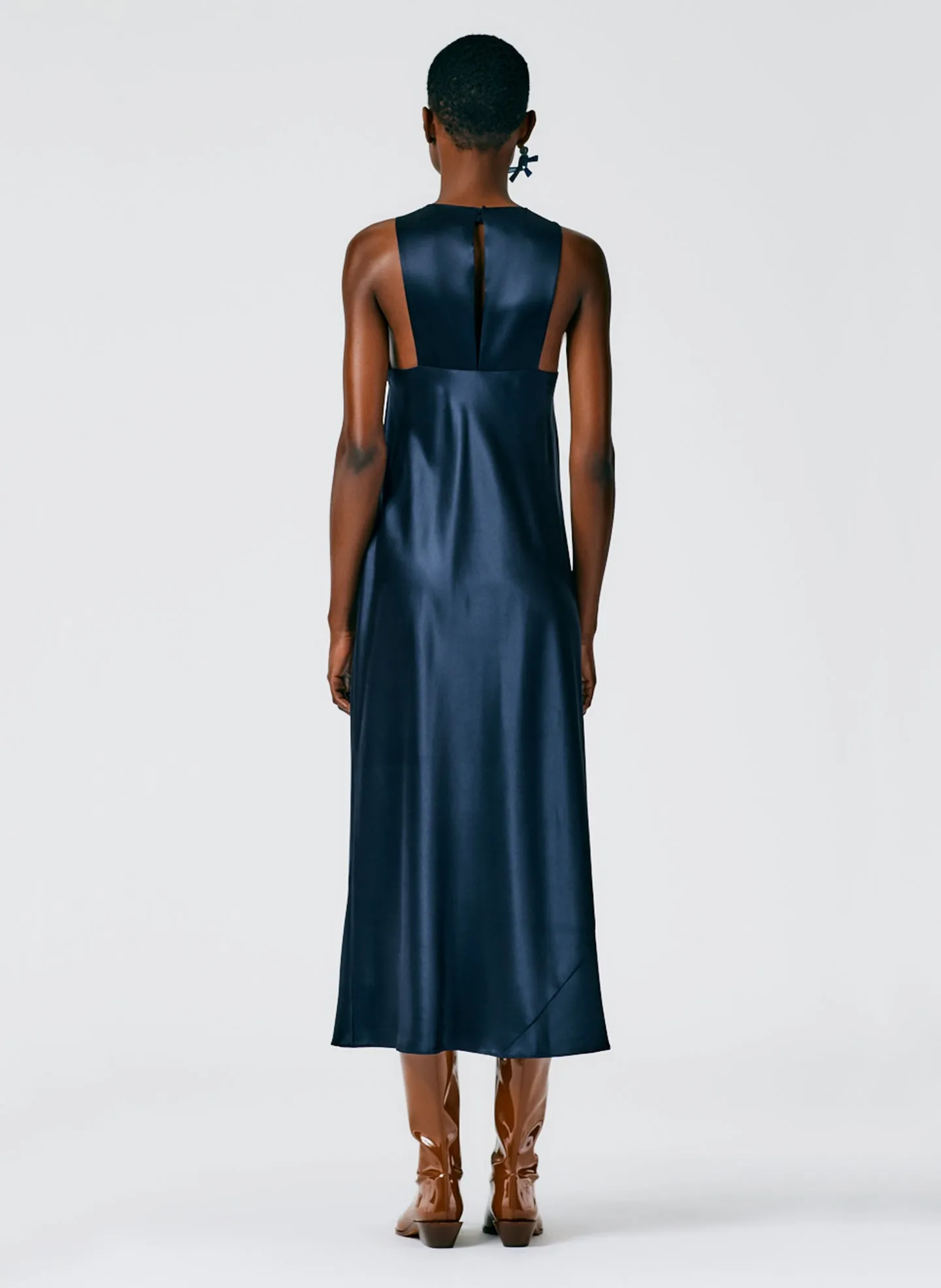 Heavy Satin Midi Bias Dress sold by Tibi product image thumbnail 4