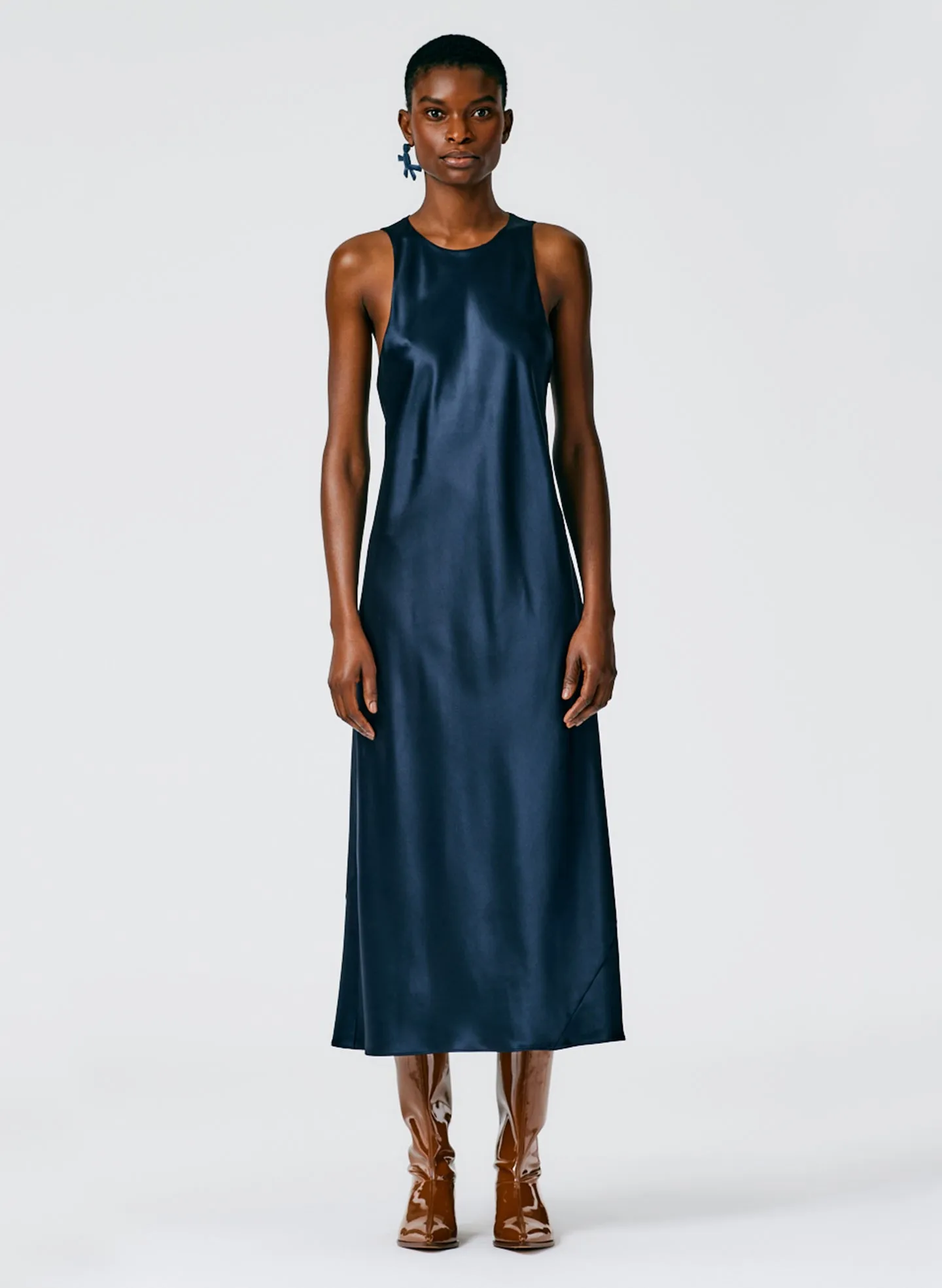Heavy Satin Midi Bias Dress sold by Tibi product image thumbnail 2