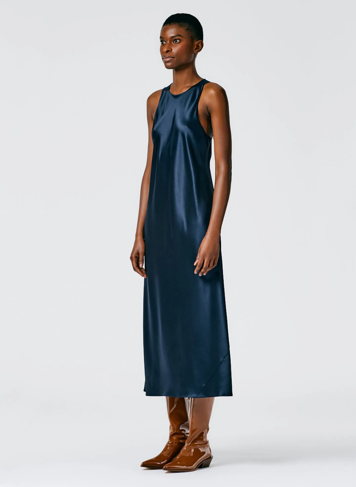 Heavy Satin Midi Bias Dress sold by Tibi product image thumbnail 3