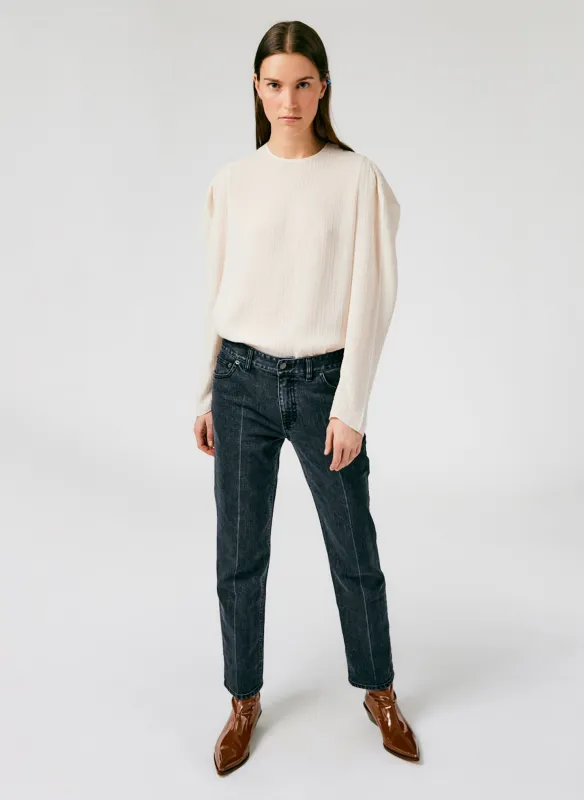 Grey Stretch Denim Elfie Jean made by Tibi