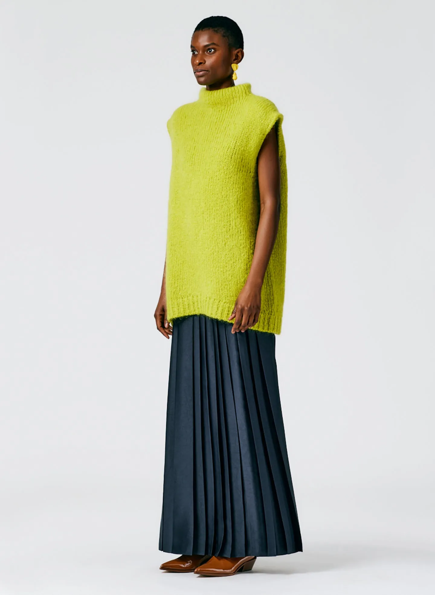 Feather Weight Pleated Pull On Maxi Skirt sold by Tibi product image thumbnail 3