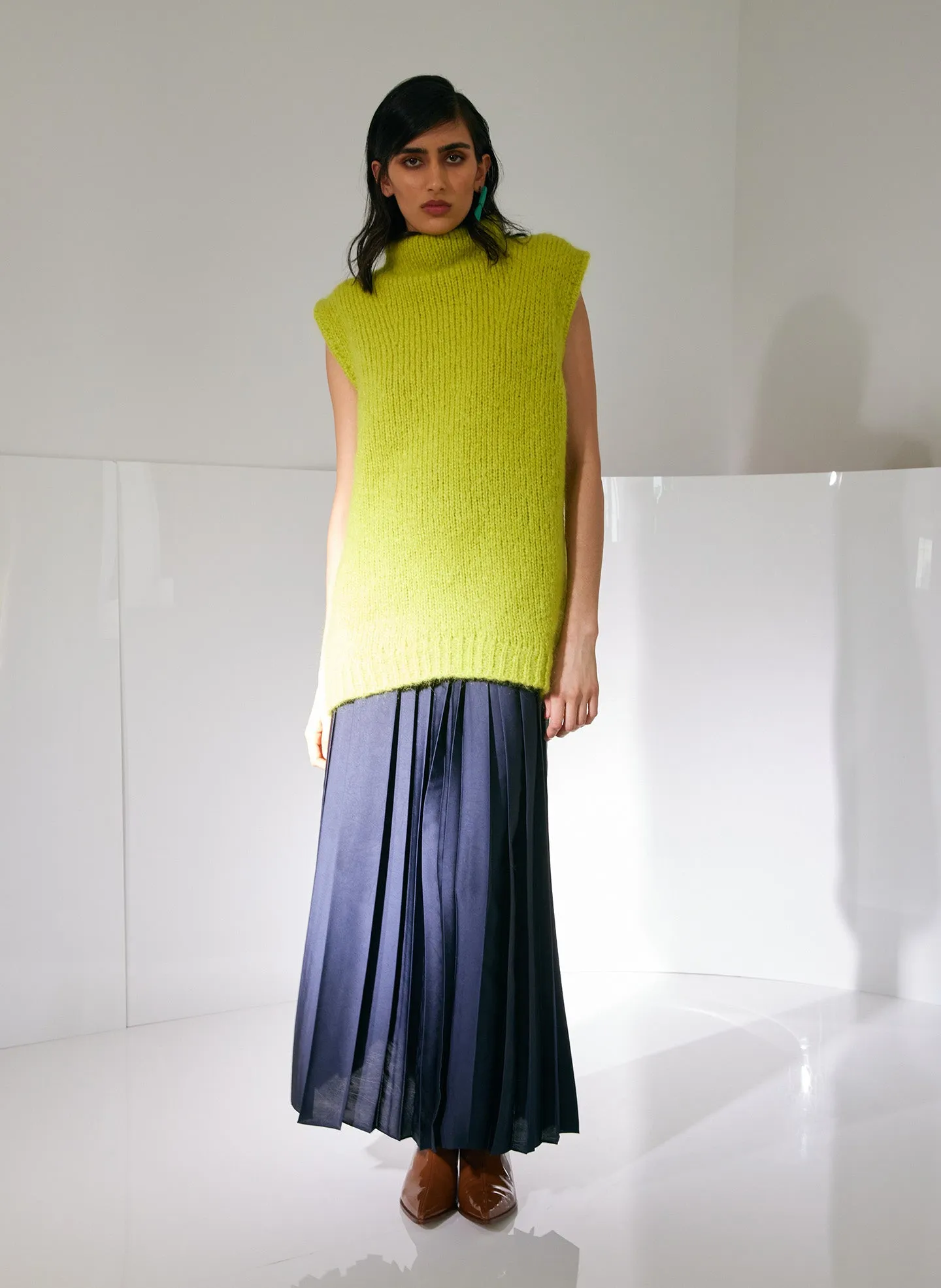 Feather Weight Pleated Pull On Maxi Skirt sold by Tibi product image thumbnail 5