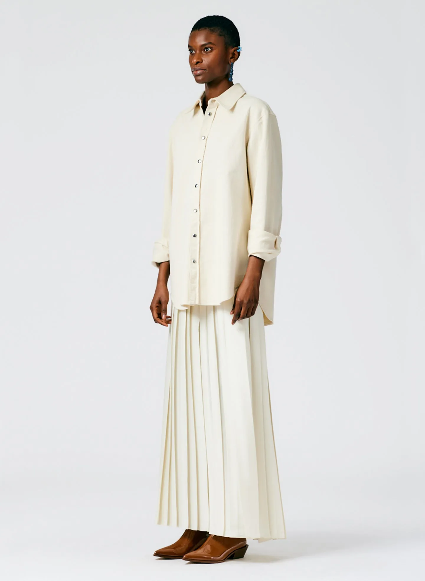 Feather Weight Pleated Pull On Maxi Skirt sold by Tibi product image thumbnail 3