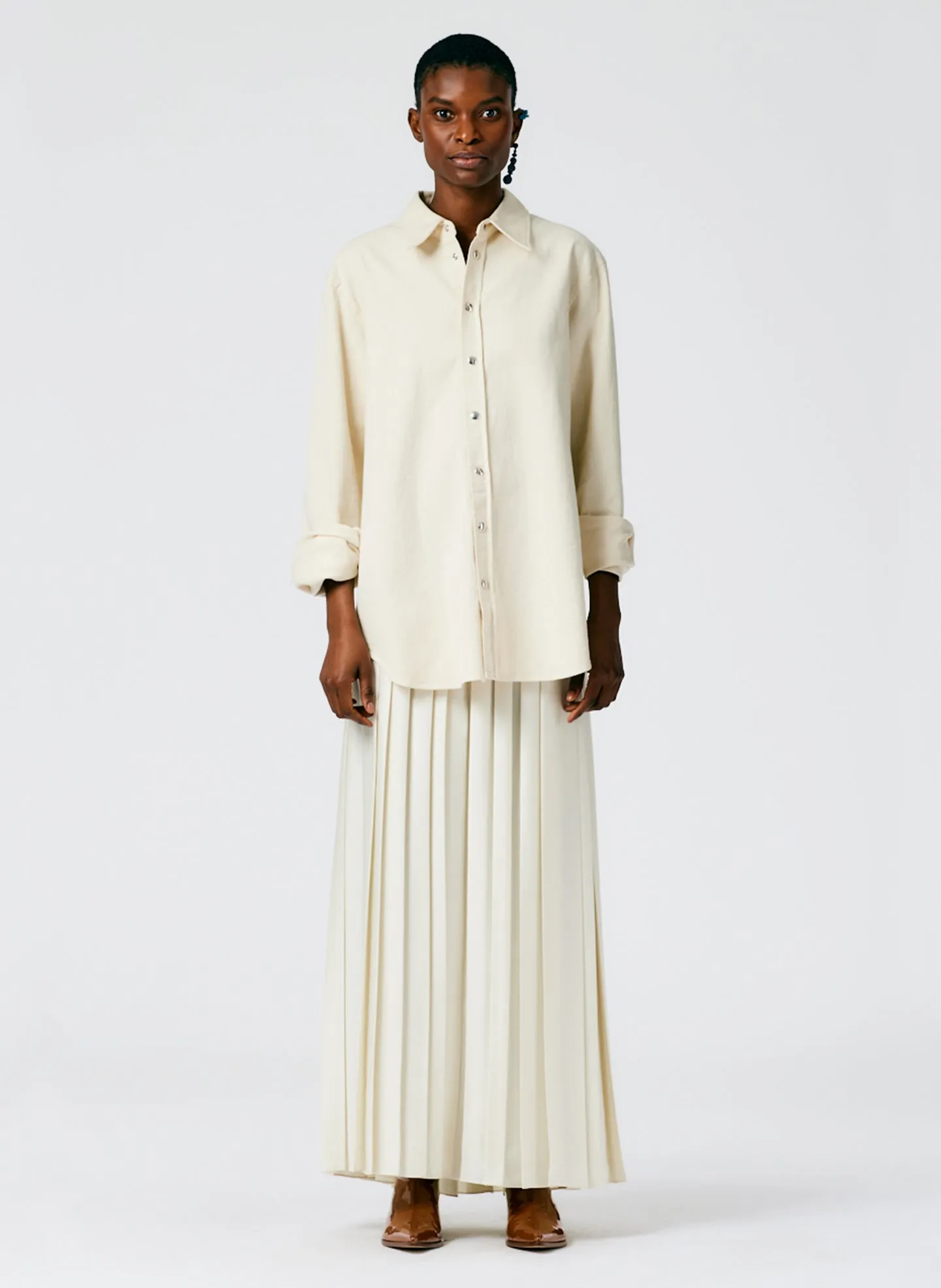 Feather Weight Pleated Pull On Maxi Skirt sold by Tibi product image thumbnail 2