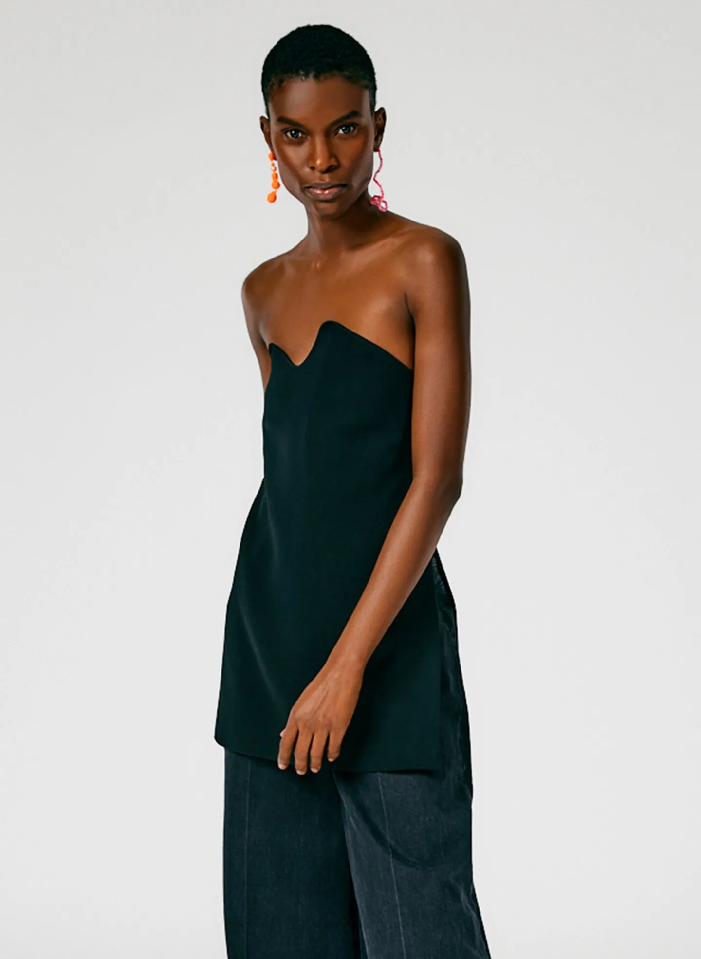 Fluid Drape Squiggly Strapless Tunic Top sold by Tibi product image thumbnail 4