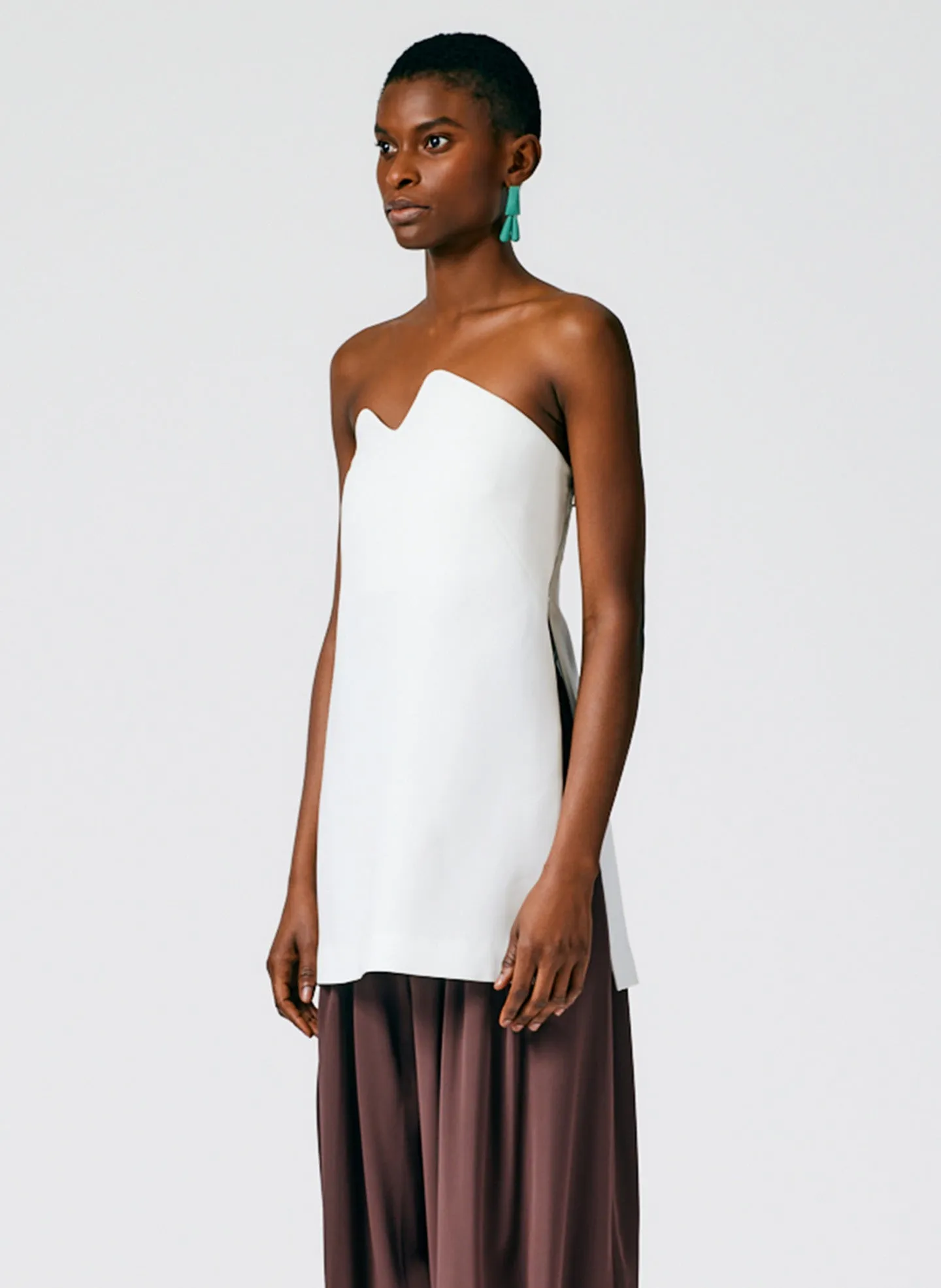 Fluid Drape Squiggly Strapless Tunic Top sold by Tibi product image thumbnail 3
