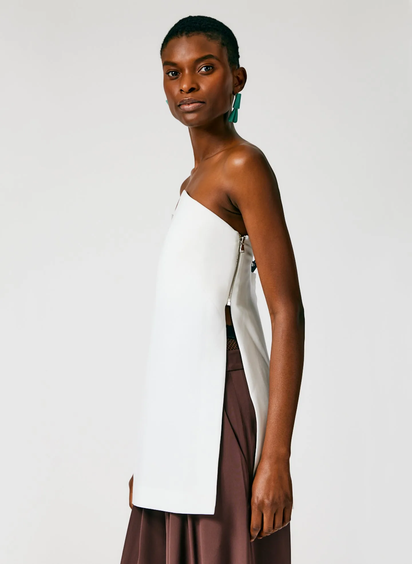 Fluid Drape Squiggly Strapless Tunic Top sold by Tibi product image thumbnail 5