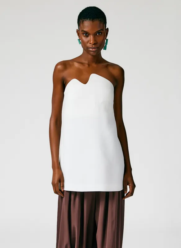 Fluid Drape Squiggly Strapless Tunic Top made by Tibi