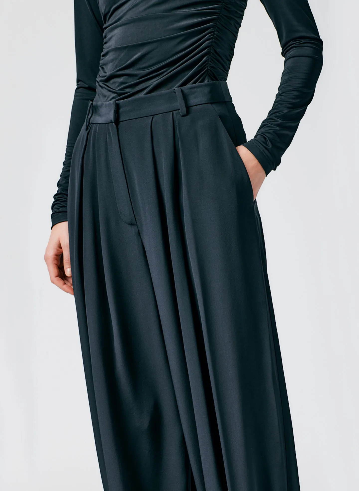 Eco Silk Pleated Balloon Pant - Long sold by Tibi product image thumbnail 2