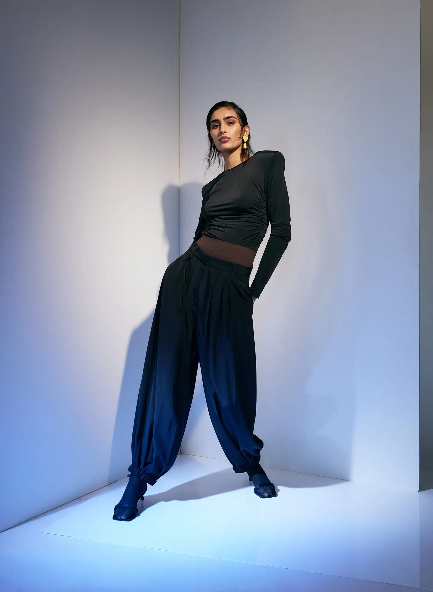 Eco Silk Pleated Balloon Pant - Long sold by Tibi product image thumbnail 3