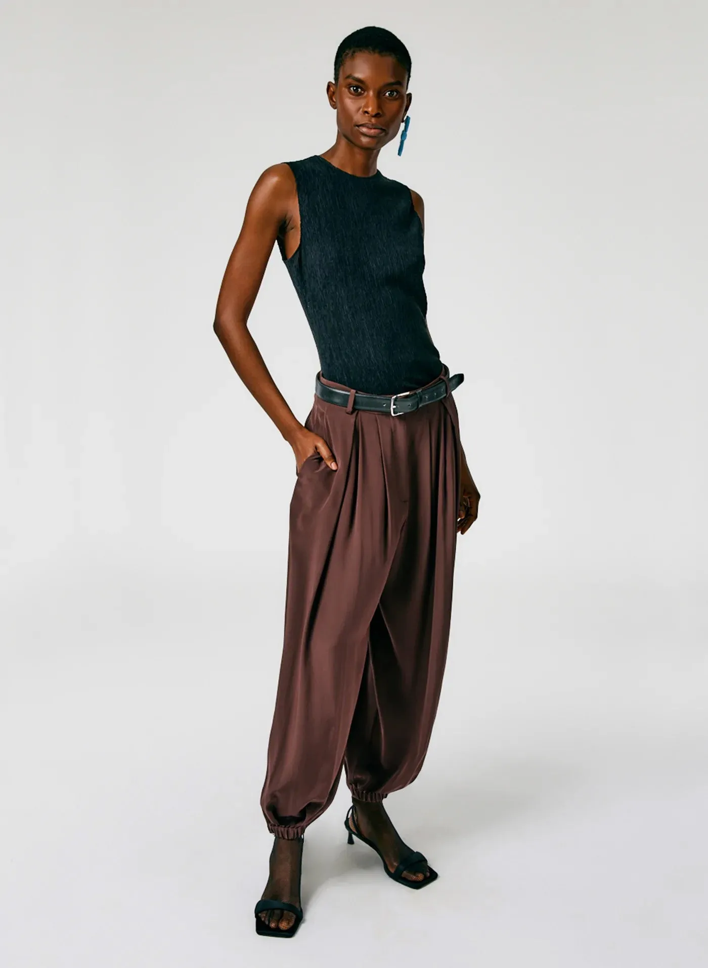Eco Silk Pleated Balloon Pant - Long sold by Tibi