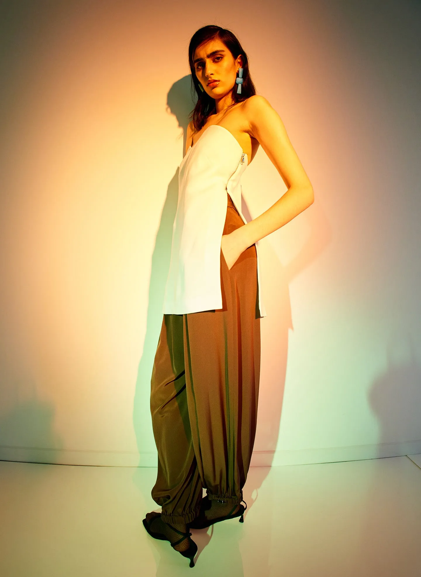 Eco Silk Pleated Balloon Pant - Long sold by Tibi product image thumbnail 3
