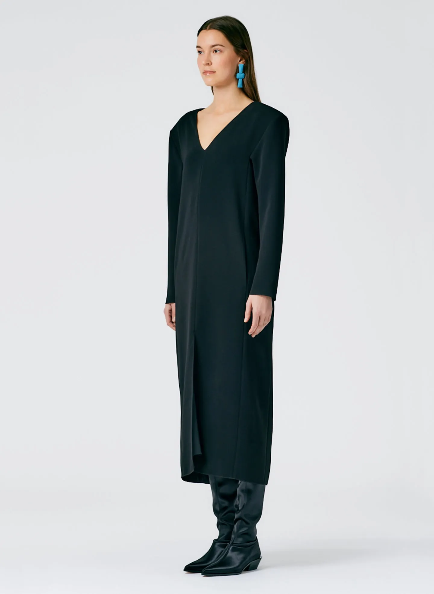 Fluid Drape V-Neck Dress sold by Tibi product image thumbnail 3