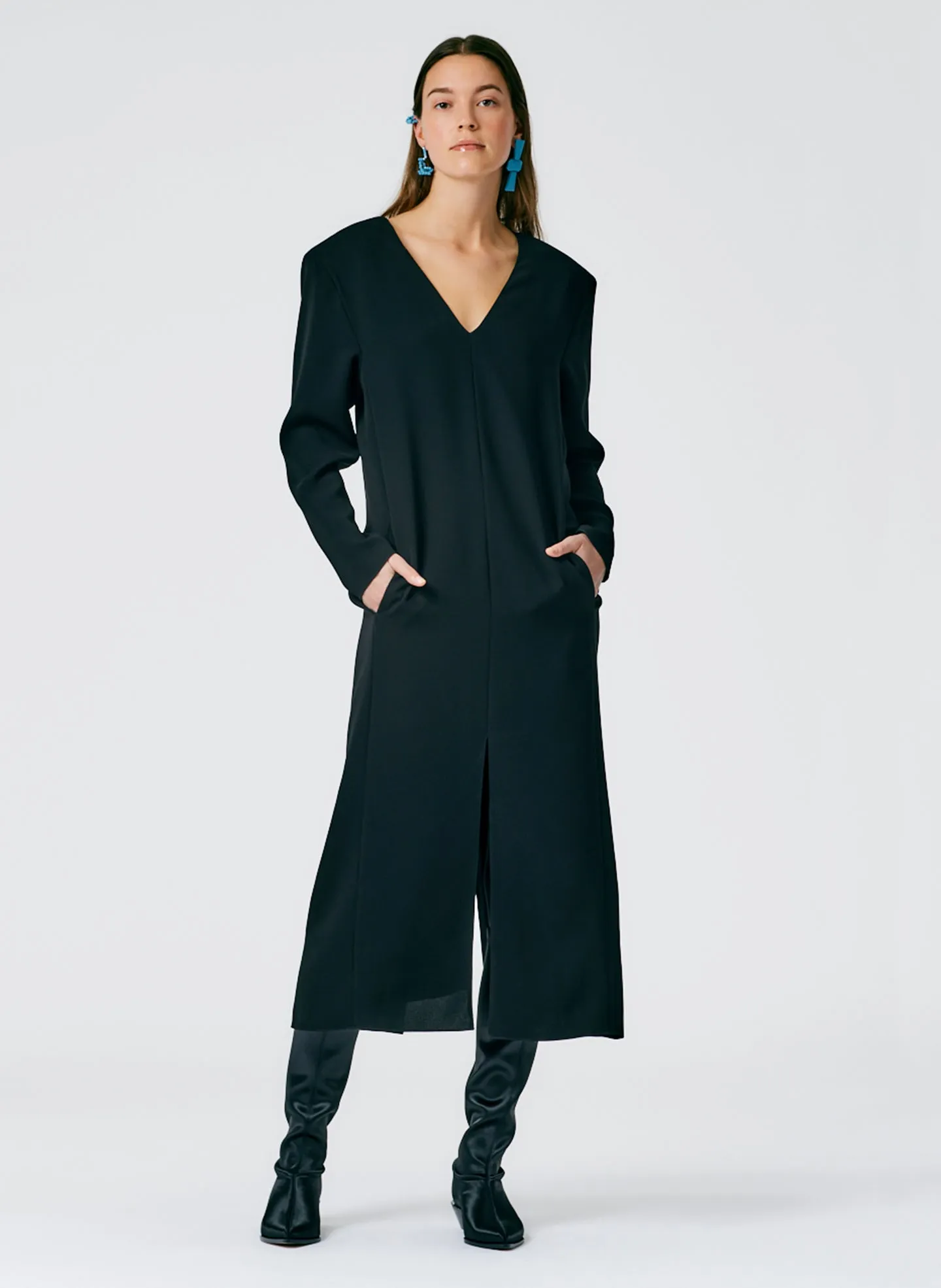 Fluid Drape V-Neck Dress sold by Tibi