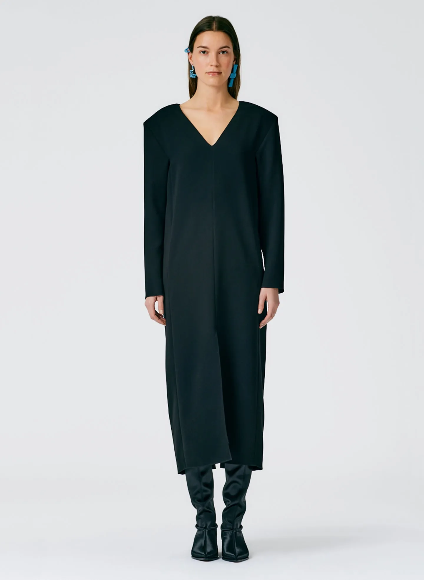 Fluid Drape V-Neck Dress sold by Tibi product image thumbnail 2