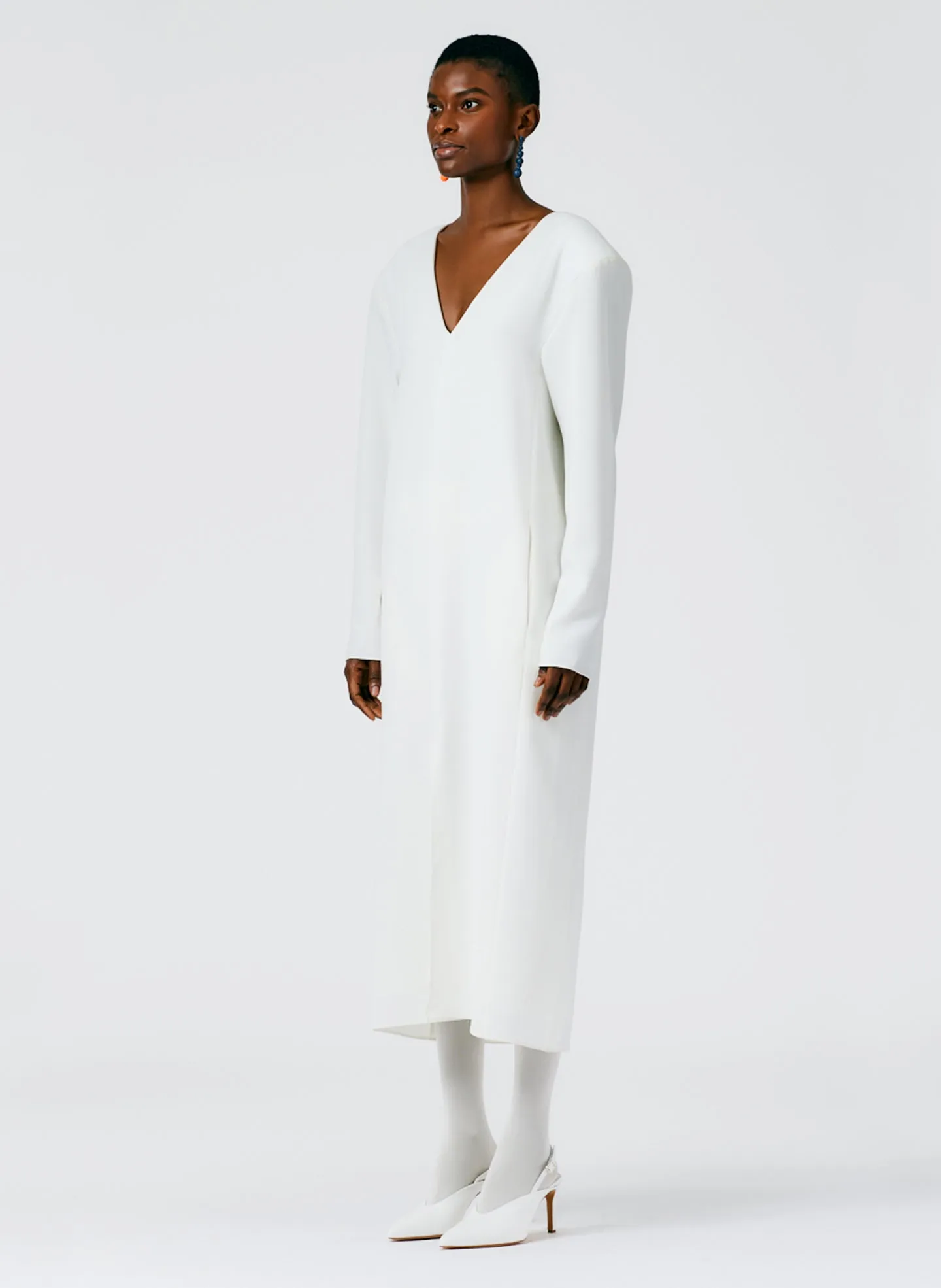 Fluid Drape V-Neck Dress sold by Tibi product image thumbnail 3