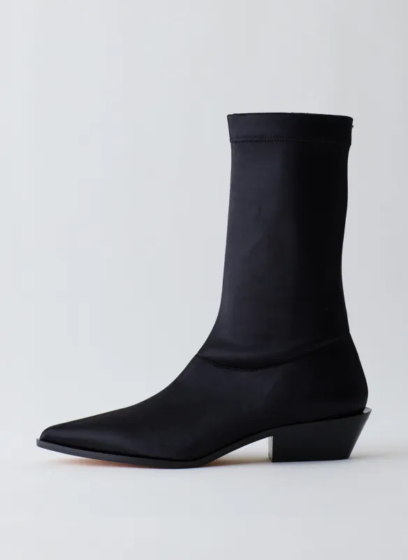 Satin Stretch Leo Low Boot made by Tibi