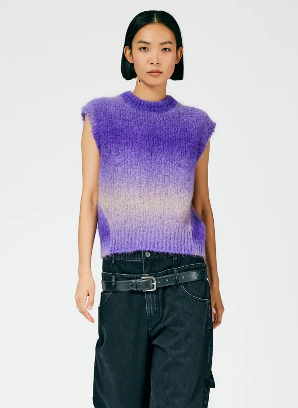Ombre Superfine Alpaca Shrunken Cutoff Vest sold by Tibi