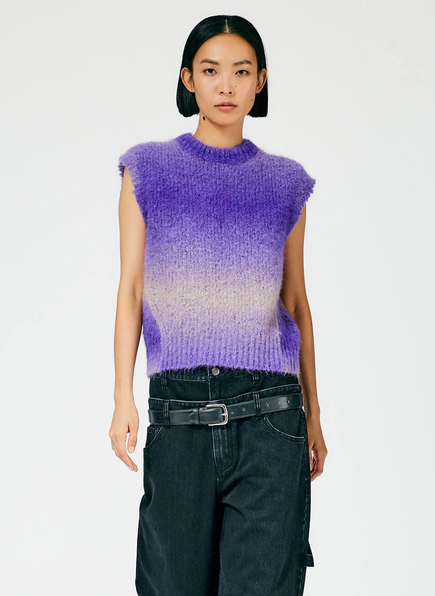 Ombre Superfine Alpaca Shrunken Cutoff Vest sold by Tibi