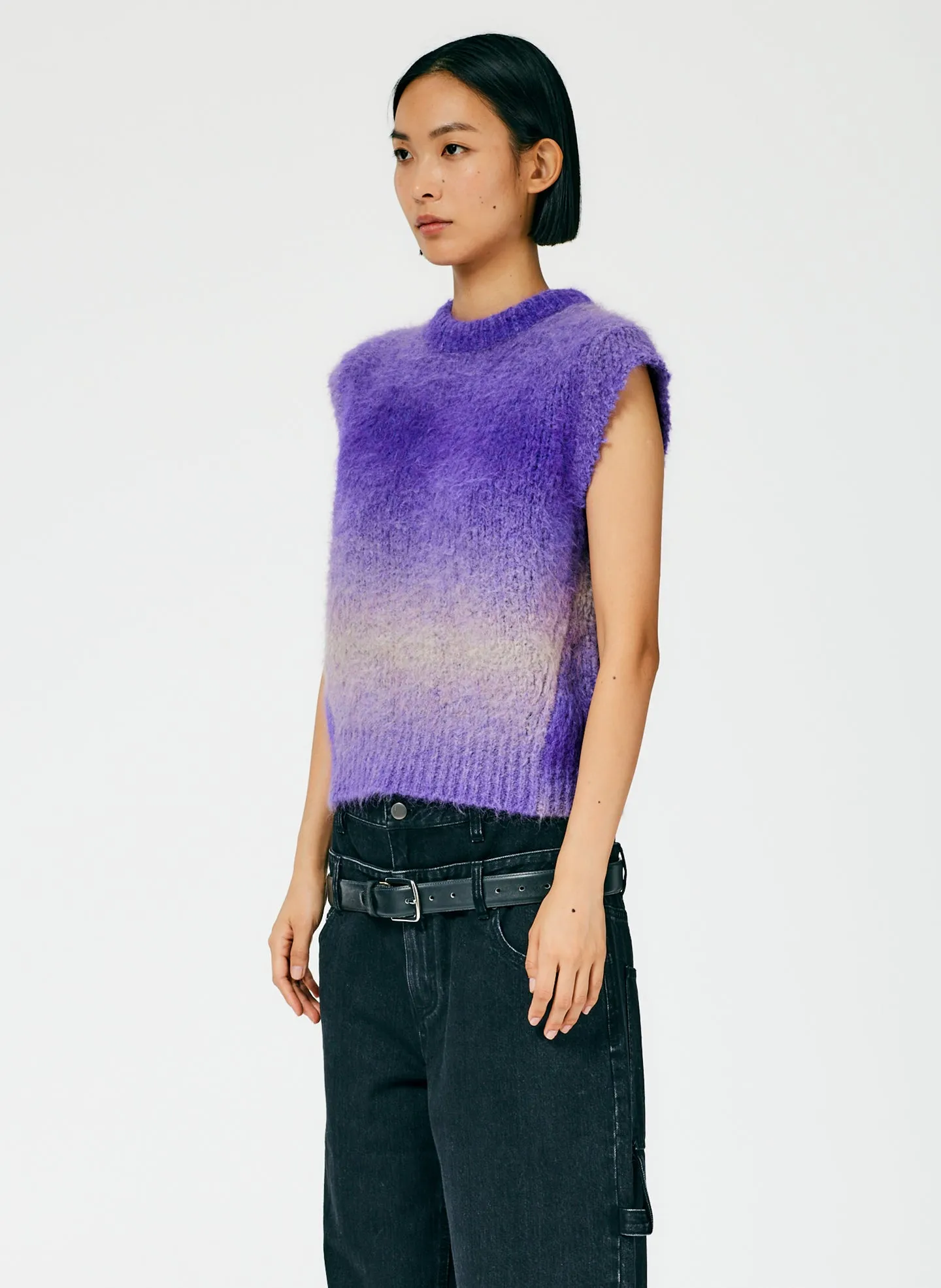 Ombre Superfine Alpaca Shrunken Cutoff Vest sold by Tibi product image thumbnail 4