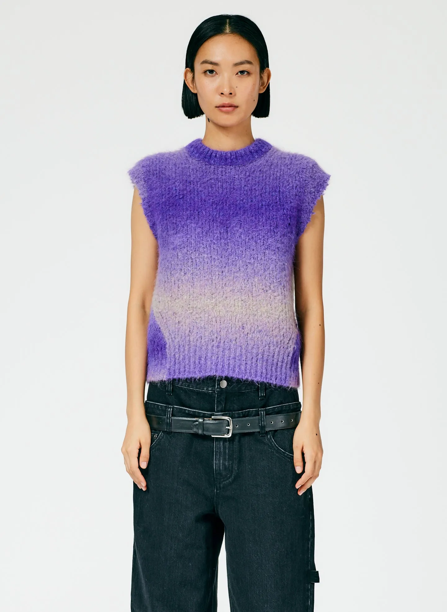 Ombre Superfine Alpaca Shrunken Cutoff Vest sold by Tibi product image thumbnail 3
