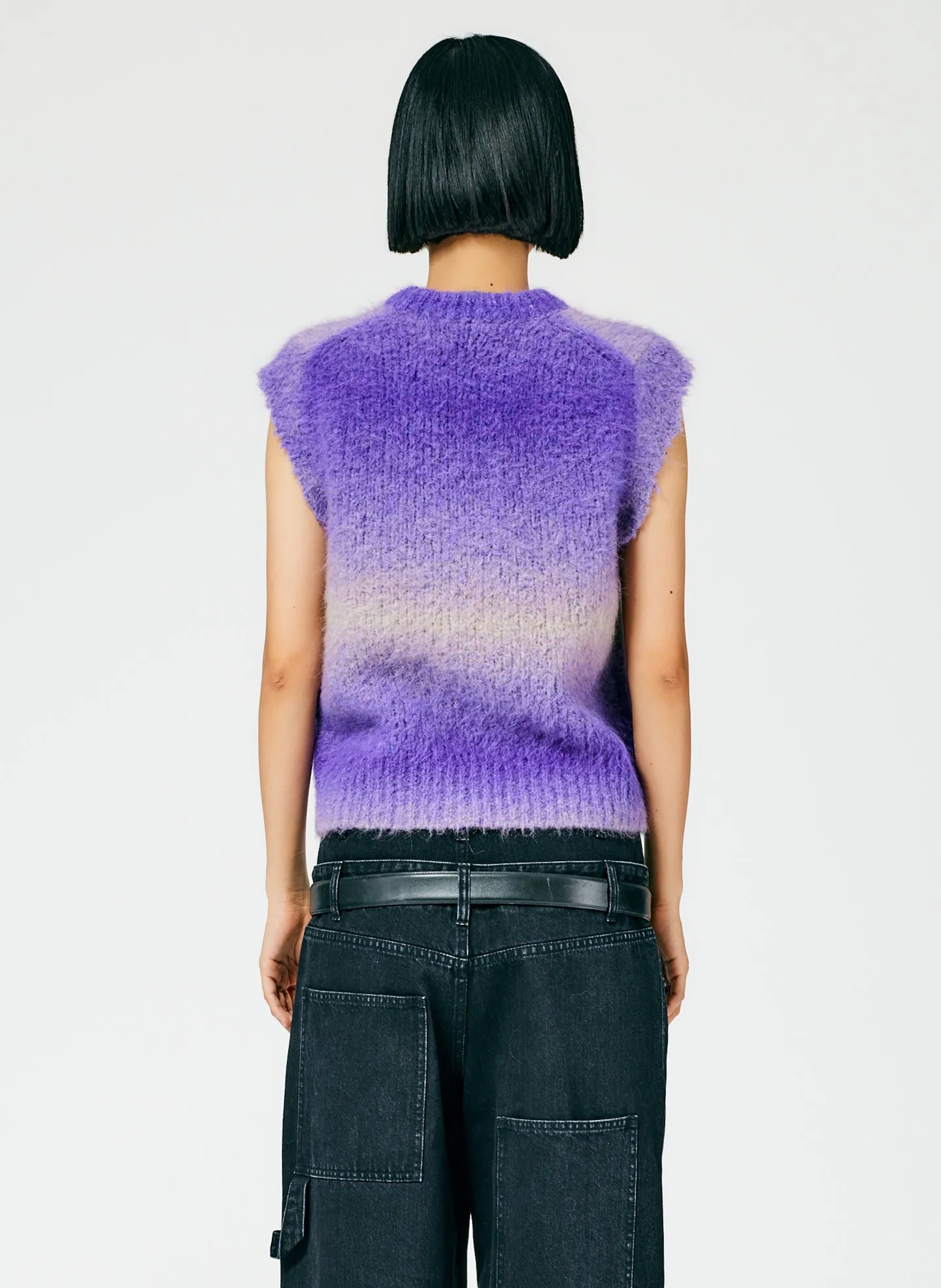 Ombre Superfine Alpaca Shrunken Cutoff Vest sold by Tibi product image thumbnail 5