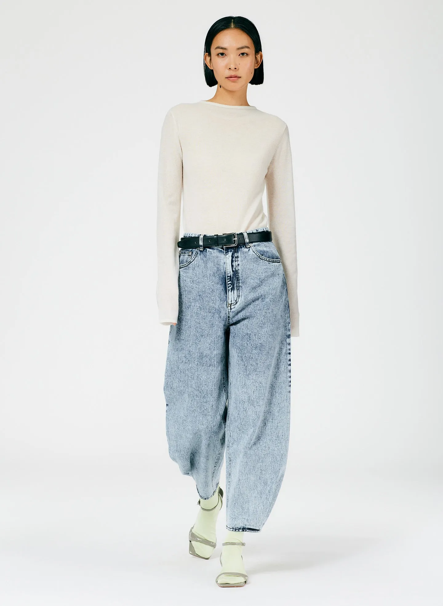 Acid Wash Denim High Waisted Quinn Jean sold by Tibi