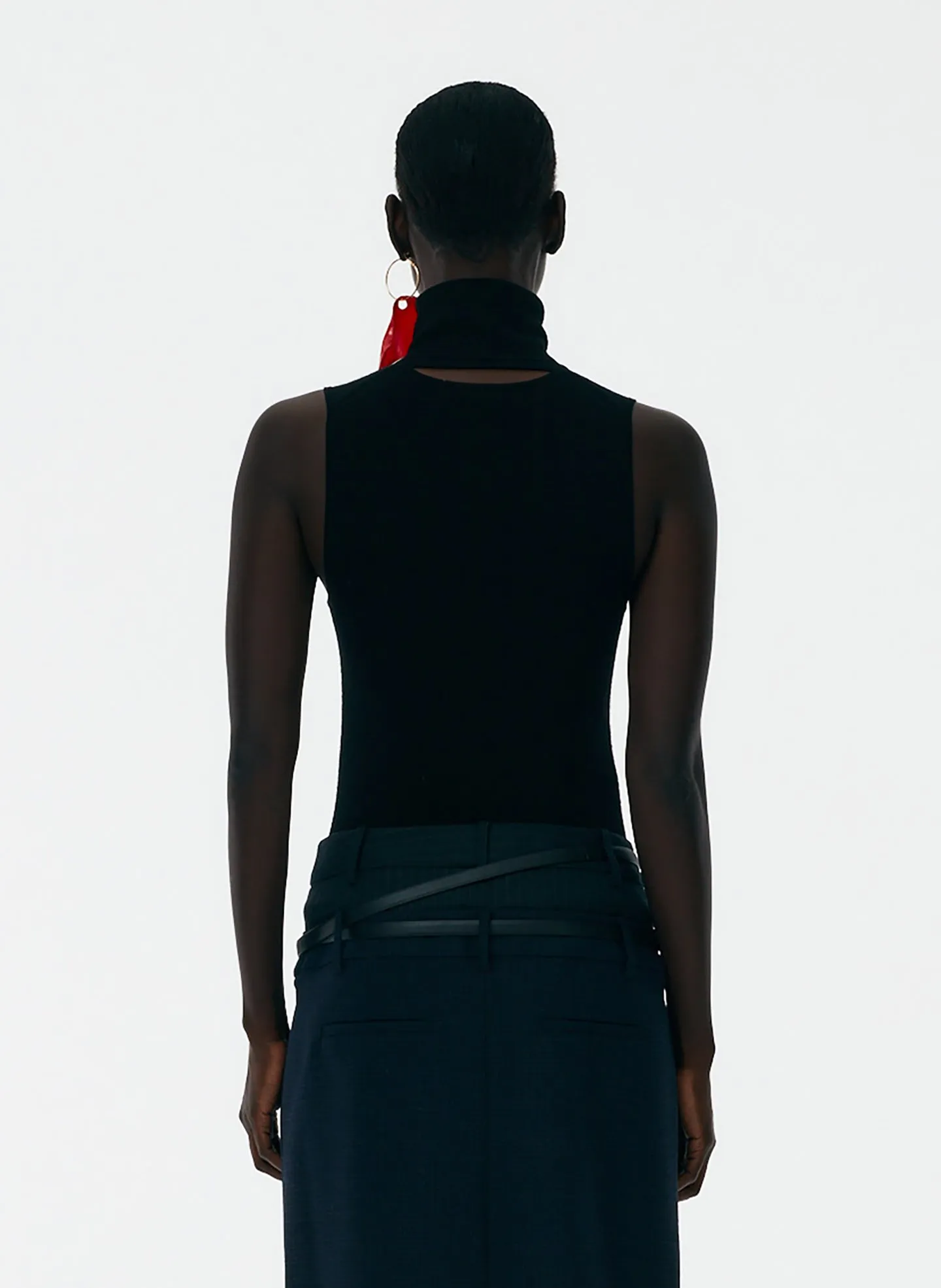 Feather Weight Ribbed Turtleneck Sweater Tank sold by Tibi product image thumbnail 3