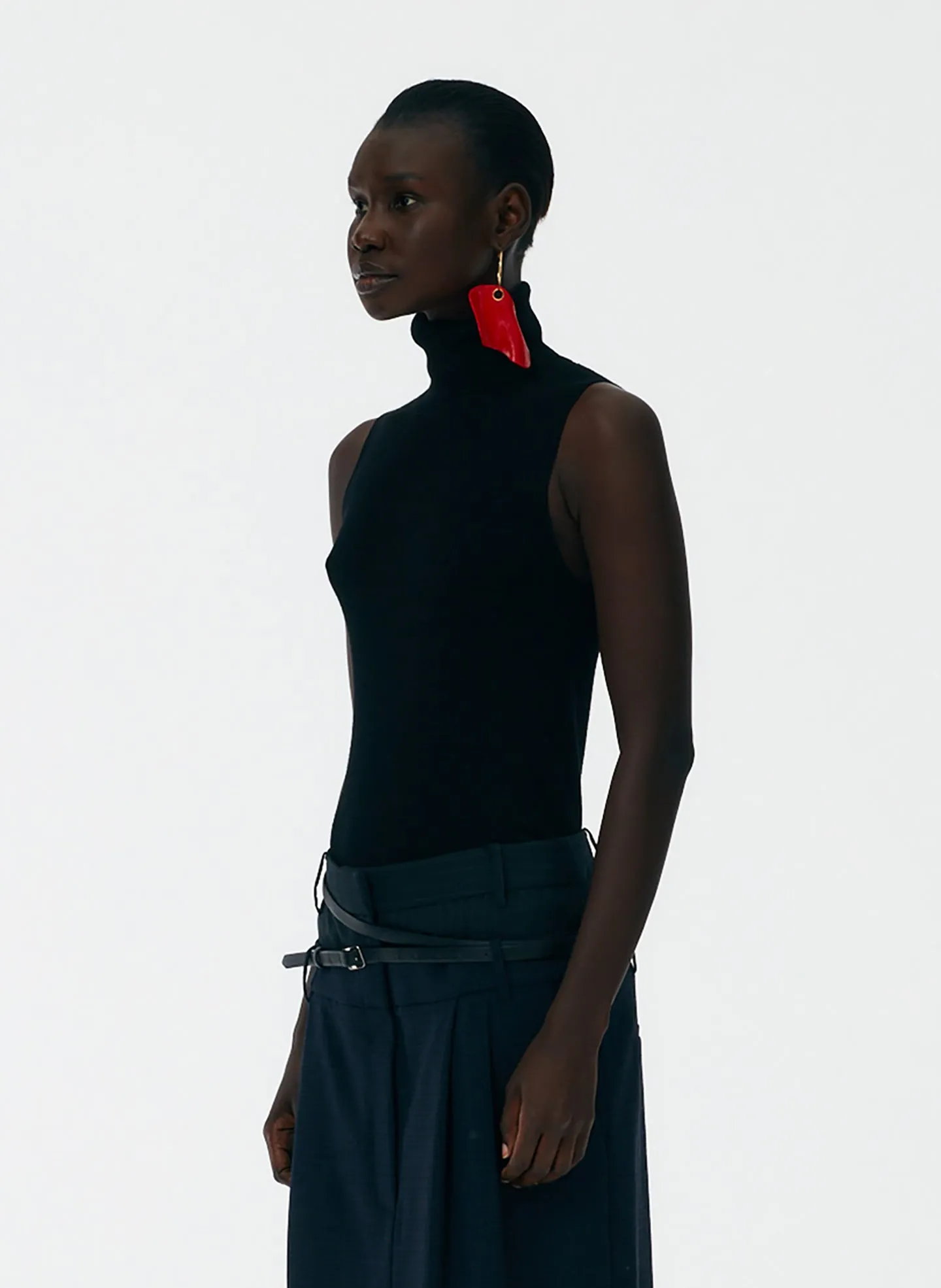 Feather Weight Ribbed Turtleneck Sweater Tank sold by Tibi product image thumbnail 2