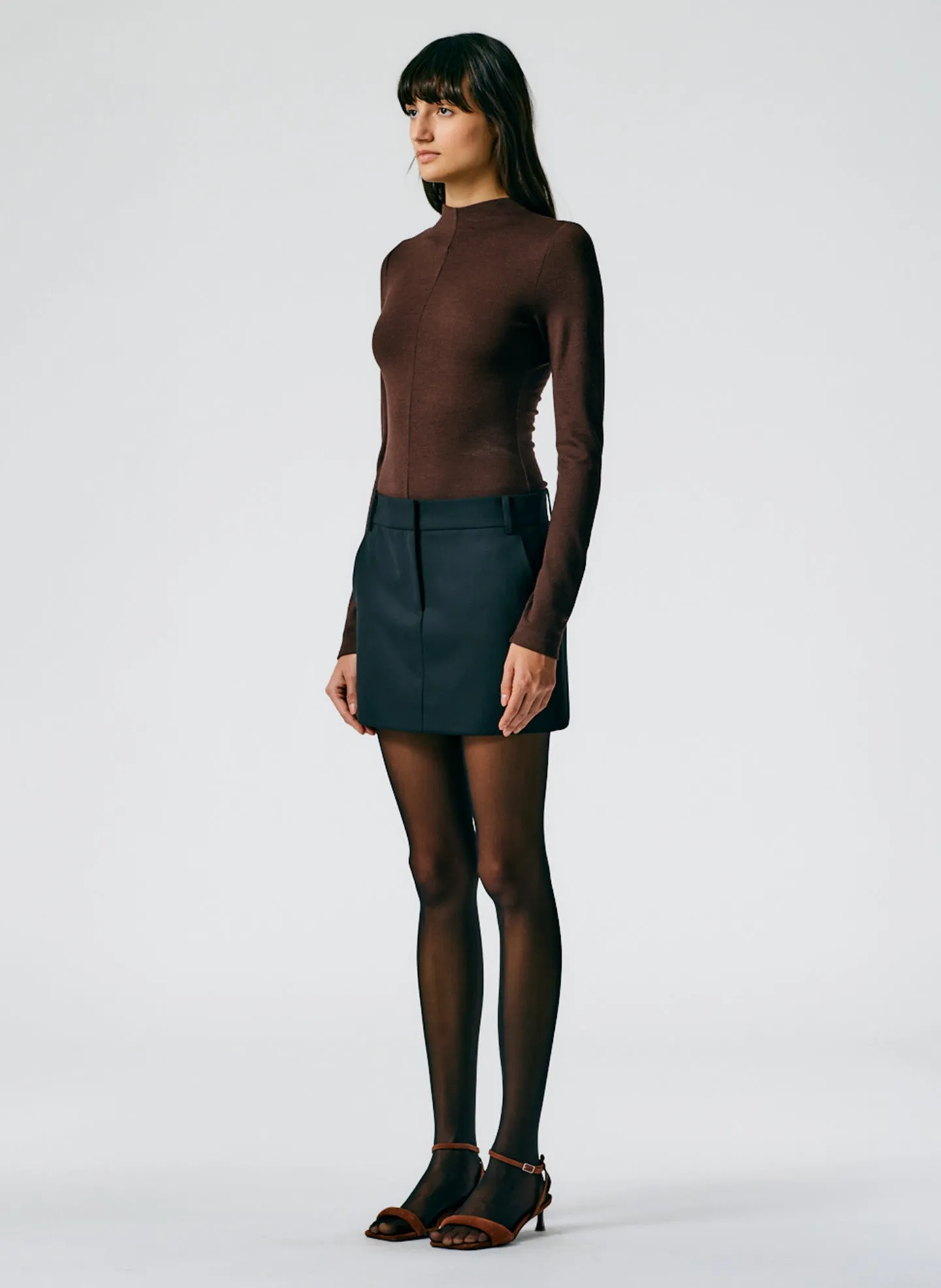 Heavy Wool Plainweave Mini Trouser Skirt sold by Tibi product image thumbnail 3