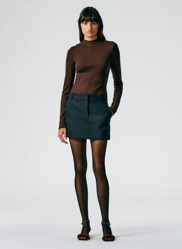 Heavy Wool Plainweave Mini Trouser Skirt made by Tibi