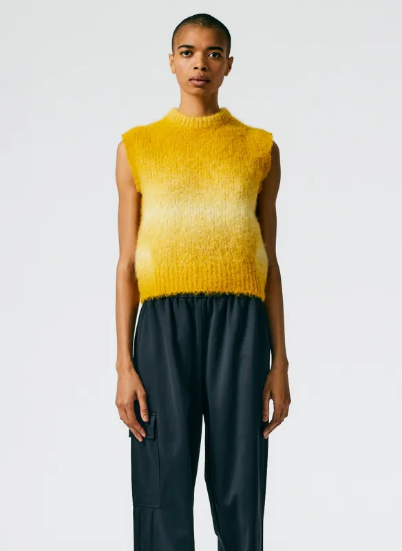 Ombre Superfine Alpaca Shrunken Cutoff Vest made by Tibi