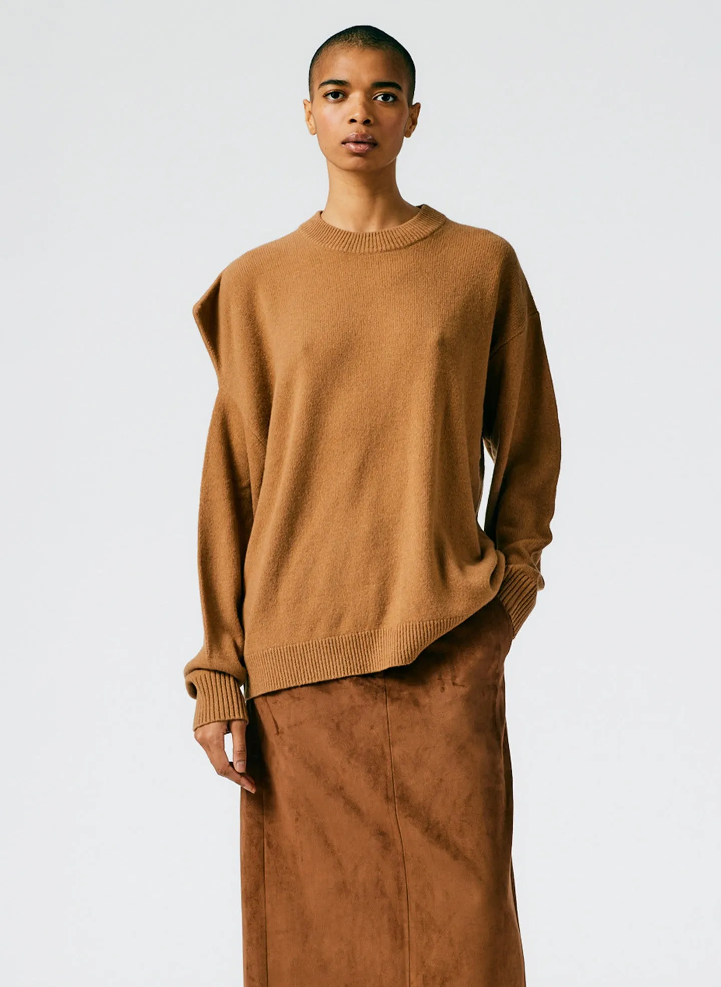 Recycled Cashmere Carre Crewneck Pullover sold by Tibi